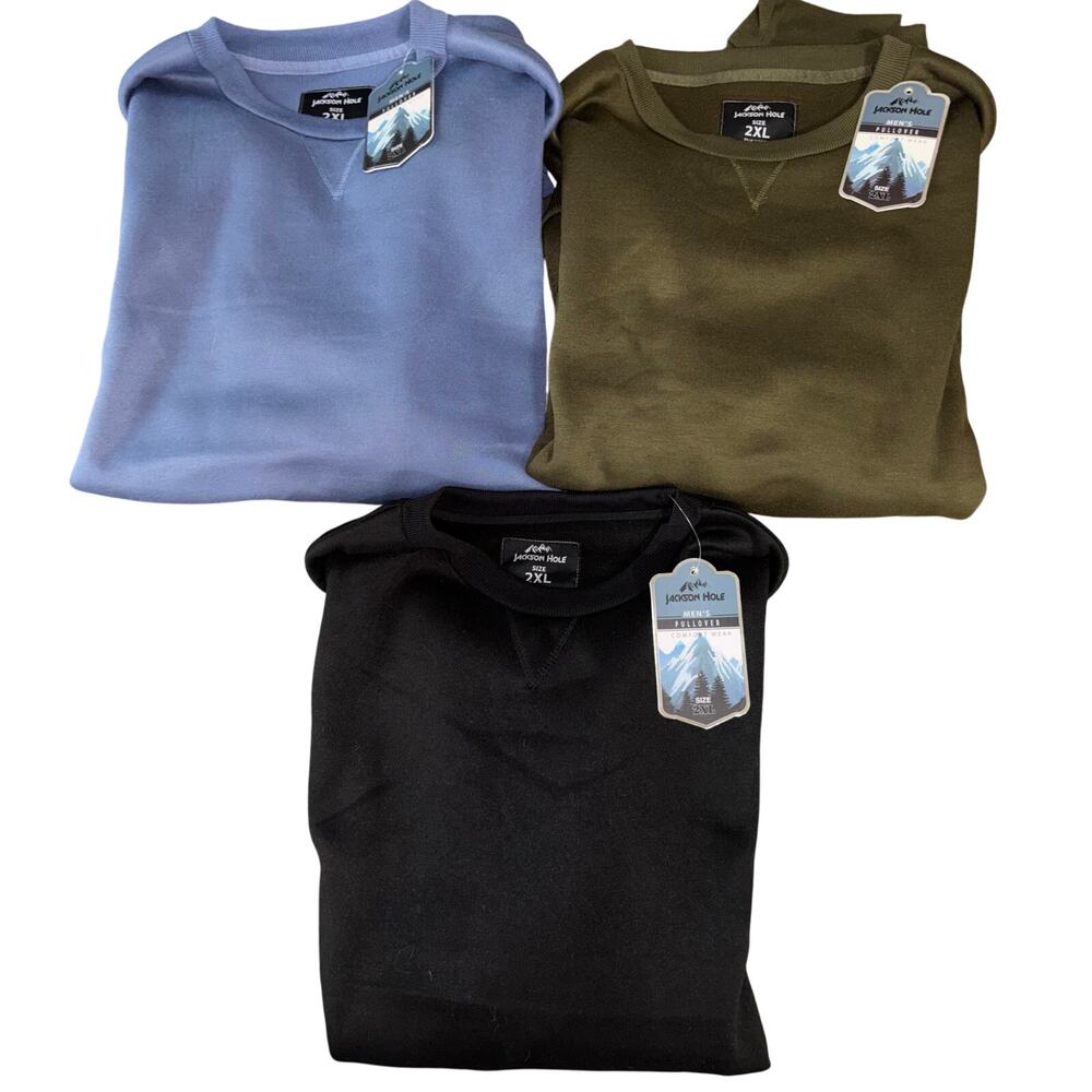Jackson Hole men’s crewneck pullover sweatshirts - lot of 3 - size 2XL (NWT)